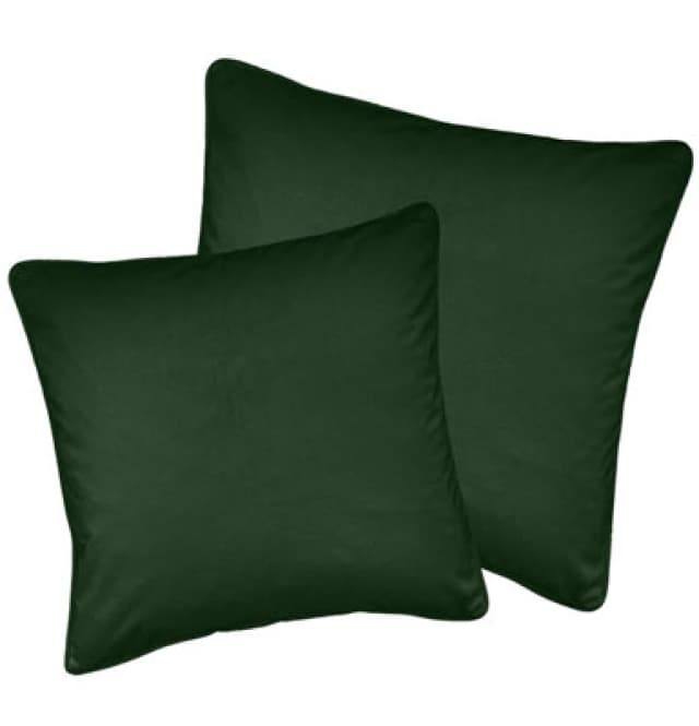 Luxury Enhanced Living Pair Of Green Velvet Cushion Covers - 55X55Cm - Cases Only