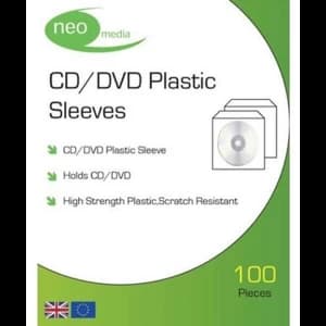 Clear Disk Sleeves 100 pack 100 Micron