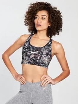 Nike Training Swoosh Coral Print Bra Multi Multi Size XS Women
