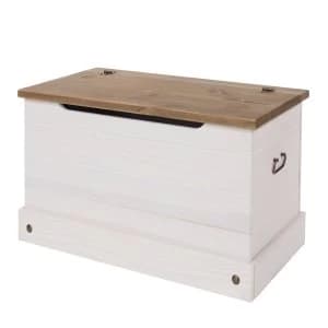 Halea Pine Storage Trunk - White