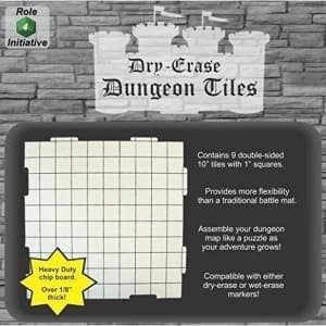 Dry Erase Dungeon Tiles Pack of Nine 10