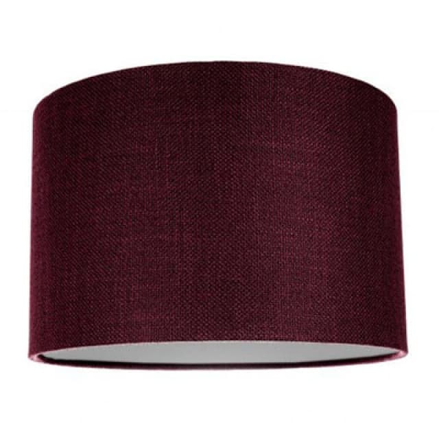 Happy Homewares Contemporary And Sleek Purple Plain Linen Fabric Drum Lamp Shade 60W Maximum