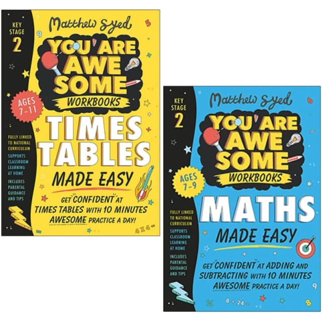 You Are Awesome Workbooks Made Easy 2 Book Set Matthew Syed KS2 Ages 7 11 Curriculum Linked Maths Practice Matthew Syed Books