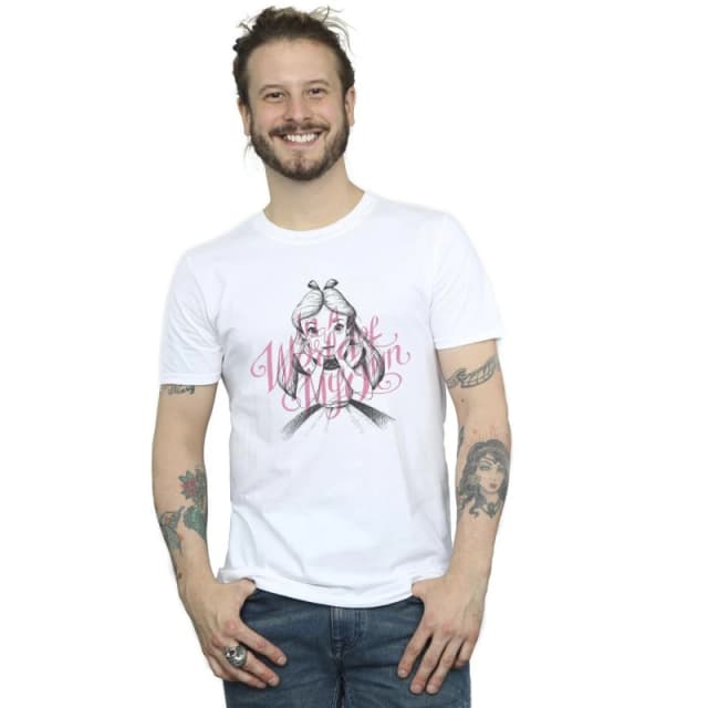 Disney Men Alice In Wonderland In A World Of My Own T-Shirt in White Size: Small White S Male 5059934389052