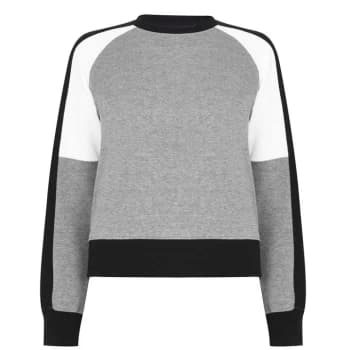 LA Gear Crop Crew Sweatshirt Ladies - Dk Grey Marl