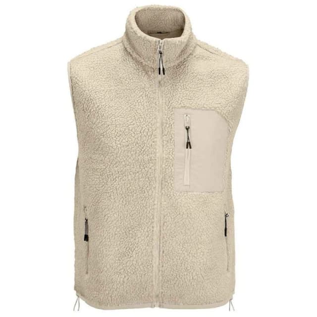 SOL'S Mens Fury Sherpa Body Warmer in Light Beige Size: XS Light Beige Male XS