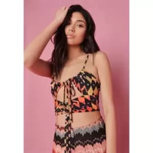Missguided Slinky Ruched Bust Cut Out Crop - Multi