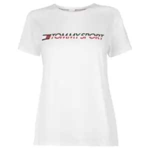 Tommy Sport Logo T Shirt - White