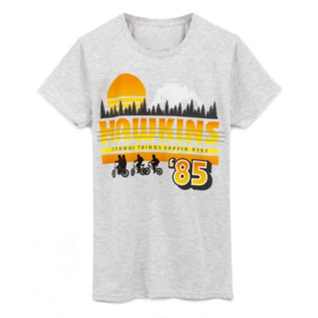 Stranger Things Stranger Things Men Short Sleeved T-Shirt in Grey Size: 3X-Large Grey XXXL Male 5056549013433