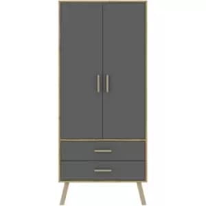 Harmony Austin 2 Door 2 Drawer Combi Wardrobe Oak & Grey
