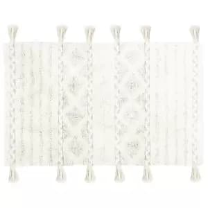 Tassel Diamond Bath Mat Natural/Ivory