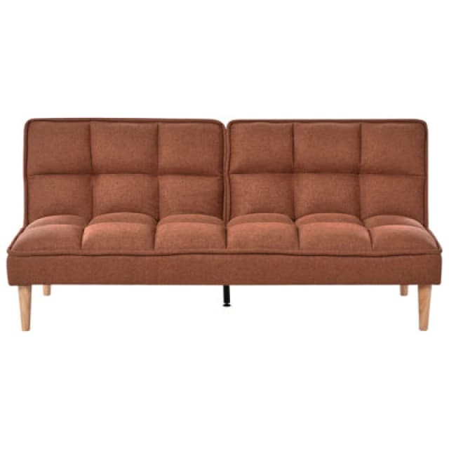 Beliani Sofa Bed 3 Seater Siljan Fabric Golden Brown