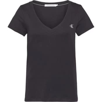 Calvin Klein Jeans Ck Embroidery Stretch V-Neck - BK BLACK BAE