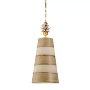 Anemone 1 Light Dome Ceiling Pendant Taupe, Cream, E27
