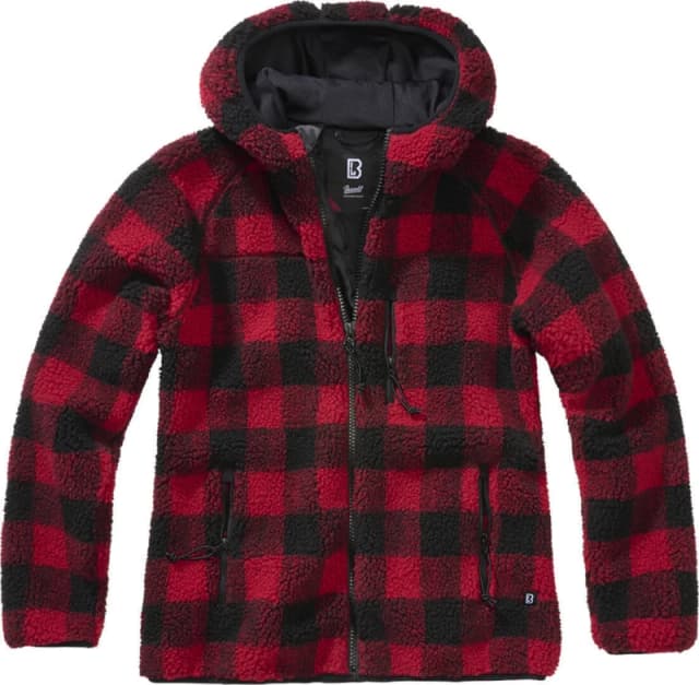 Brandit Ladies Hooded Fleece Jacket Fleece Jacket red Black 5XL Women