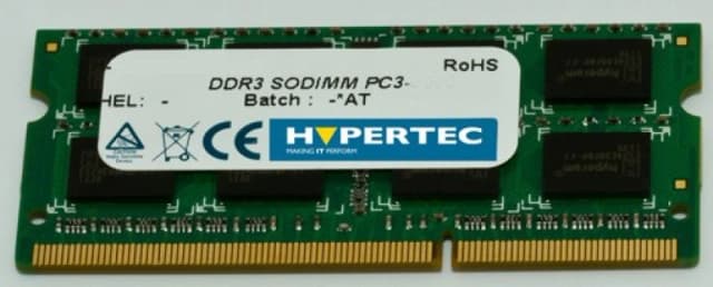 Hypertec A Toshiba equivalent 4GB Low Voltage SODIMM (PC3-12800) memor