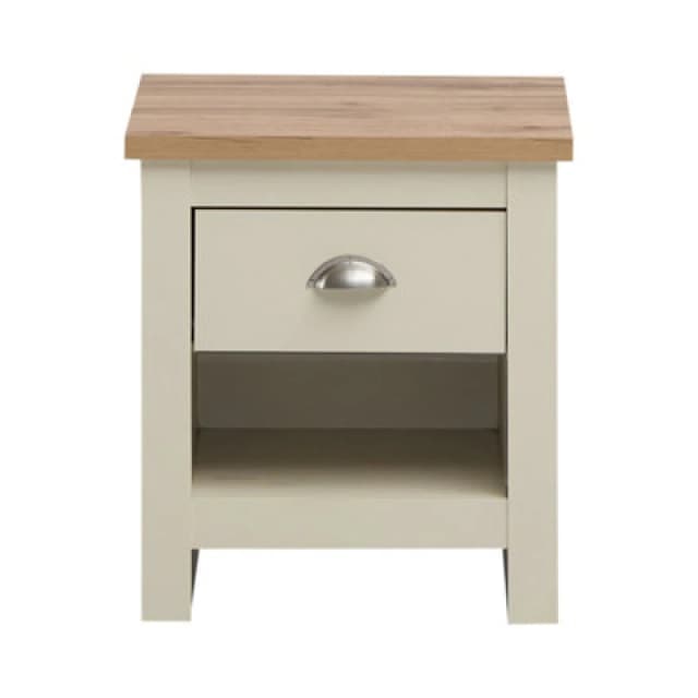 Timber Art Design Lisbon Bedside Cabinet Bedroom Furniture Nightstand Table 1 Drawer Cream