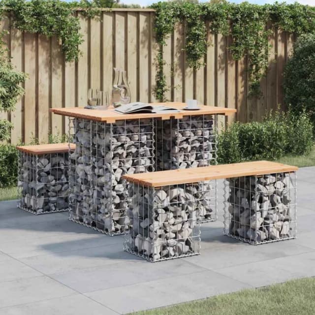 vidaXL Garden Bench Gabion Design 100x70x72cm Solid Wood Pine, Brown 834365