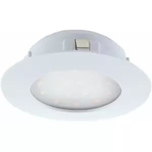 Loops - Wall / Ceiling Flush Downlight White Plastic 12W Built in LED 102mm Round