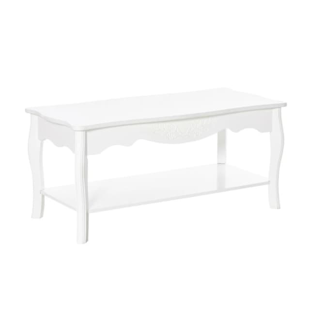HOMCOM Coffee Table, 94Lx44Wx42H cm-White