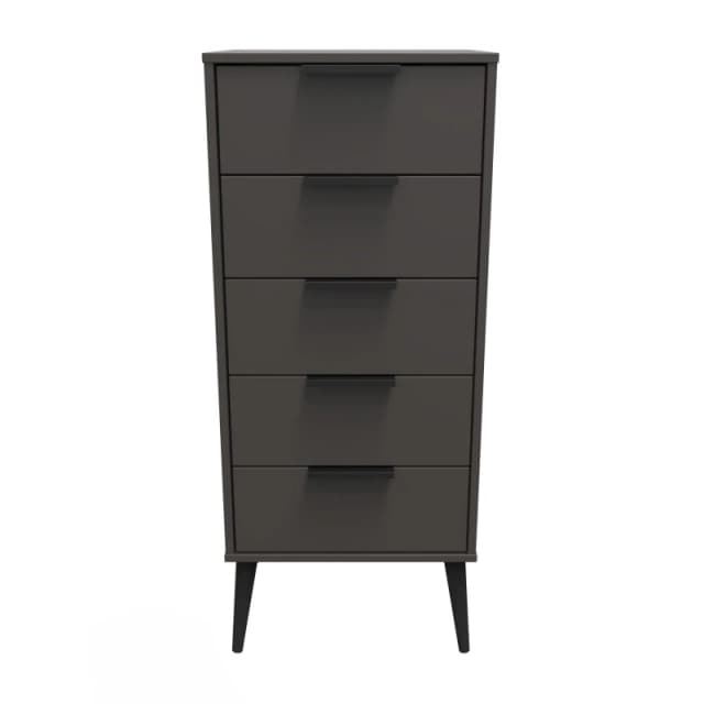 Fuji 5 Drawer Tallboy In Graphite (Ready Assembled)