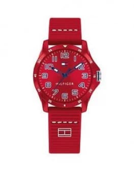 Tommy Hilfiger Red Dial Silicone Strap Childrens Watch