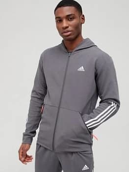 adidas Designed 2 Move Motion Full Zip Hoodie - Grey Size M Men