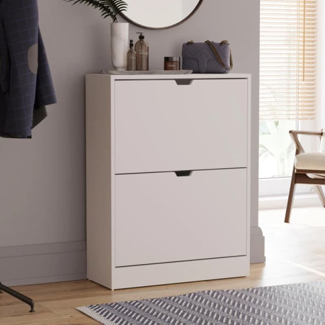 Lassic Vida Designs 2 Drawer Shoe Cabinet (Handle less) White unisex 2 Drawer