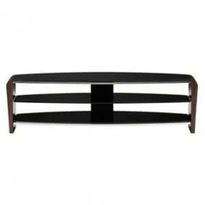 Alphason FRN14003 W Francium TV Cabinet 1400mm Wide in Walnut Black Gl