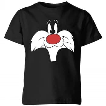 Looney Tunes Sylvester Big Face Kids T-Shirt - Black - 3-4 Years