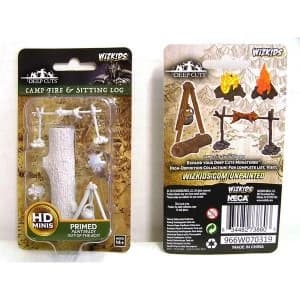 WizKids Deep Cuts Unpainted Miniatures - Camp Fire & Sitting Log