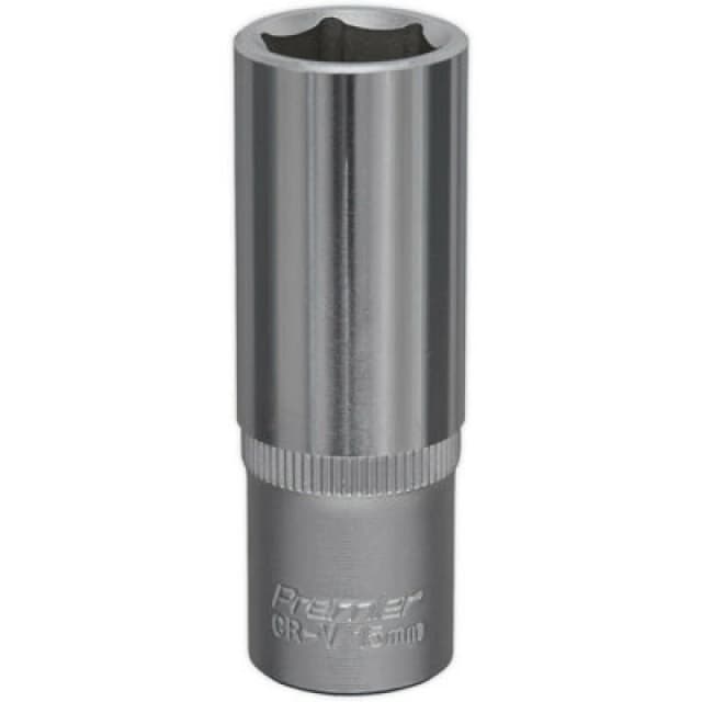 Loops 15mm Forged Steel Deep Drive Socket - 3/8" Square Drive - Chrome Vanadium Socket Metallics