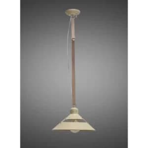 Ceiling light Industrial 1 Bulb 40W E27 Medium, sandblasted metal, Beige Belt