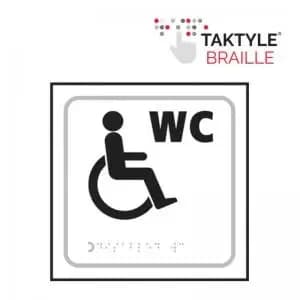 Disabled WC Symbol’ Sign; Self Adhesive Taktyle ; White