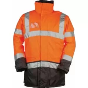 Hi-vis Lightflash 2XL Orange & Navy Jacket - Navy Orange/Navy Blue - Sioen
