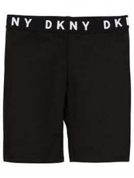 DKNY Girls Logo Waistband Shorts - Black, Size Age: 14 Years, Women