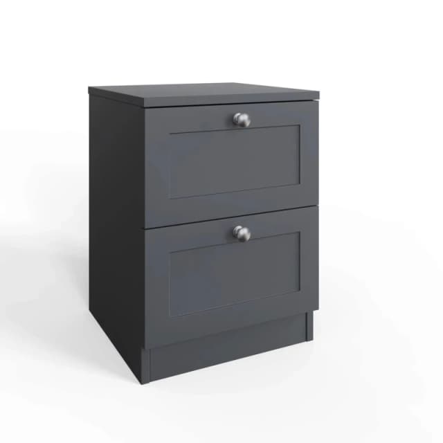 FWStyle FWStyle Dark Matt Grey 2 Drawer Bedside Table Chest Grey One Size Unisex 5056413129260