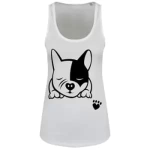 Grindstore Womens/Ladies Sleepy French Bulldog Vest Top (M) (White/Black)