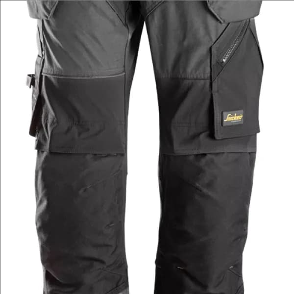 Snickers FlexiWork Work Trousers+ Holster Pockets - Steel Grey/Black - 44