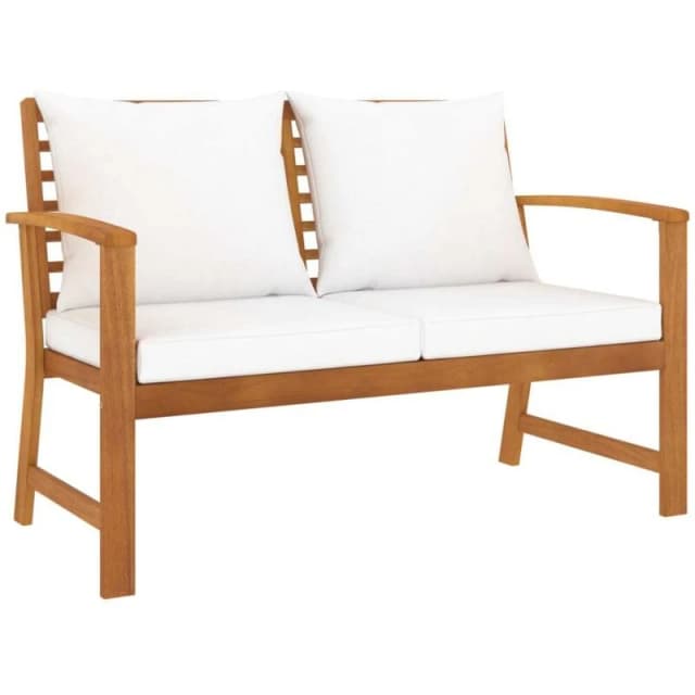 VIDAXL Garden Bench 120cm with Cream Cushion Solid Wood Acacia Vidaxl 8720286875940