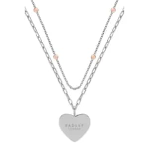 Radley Silver and 18ct Rose Gold Plated Double Layer Necklace
