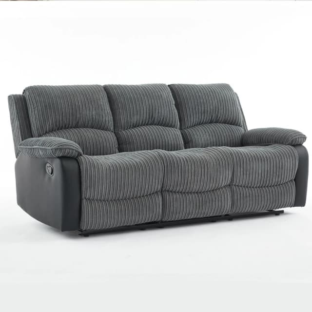 Furniture One Manual Reclining Sofa Collection Sectional Couches Set Grey - 3+2+1+1 Seater Sofa Set, Grey A1347-UK-2V-W-X
