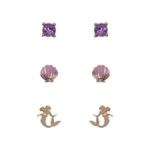Disney Princess The Little Mermaid Purple & Gold Trio Earring Set SH00702YRVL