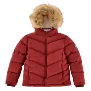 SoulCal 2 Zip Bubble Jacket Junior Girls - Red