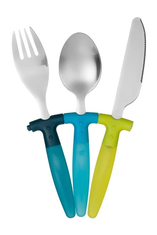 Premier Housewares Children 3Pc Cutlery Set, Stainless Steel Cutlery with Plastic Handles, Plastic Handle Cutlery Set Multi