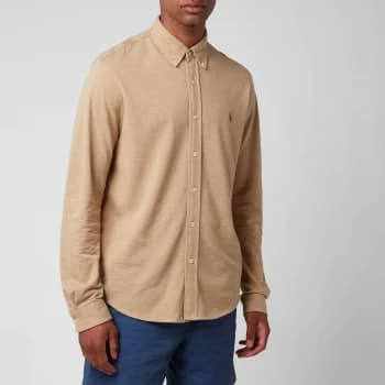 Polo Ralph Lauren Mens Featherweight Mesh Shirt - Luxury Tan Heather - L