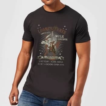Looney Tunes Wile E Coyote Guitar Arena Tour Mens T-Shirt - Black - XS