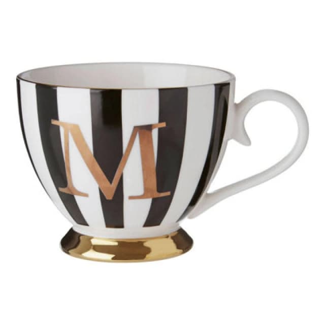 Premier Housewares Mimo Duchess M Letter Monogram Mug Black unisex