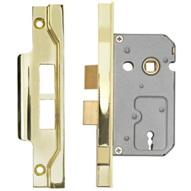 Loops 64mm 2 Lever Contract Rebated Sashlock Square Forend Electro Brassed Metallics unisex