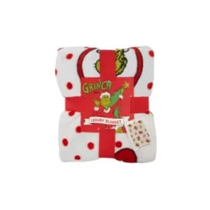 The Grinch Polka Dot Fleece Blanket